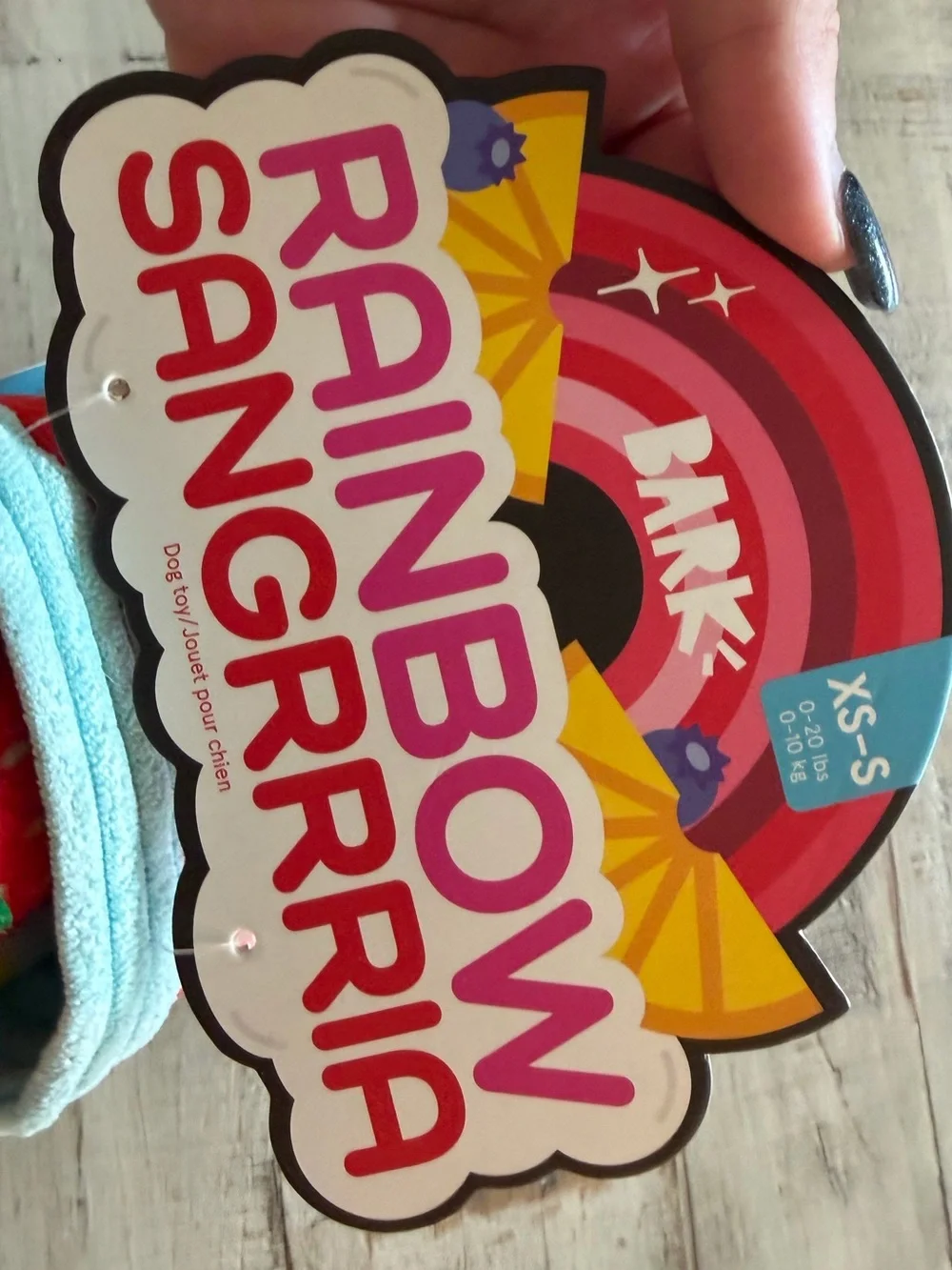 BarkBox Rainbow Sangrrria Dog Toy